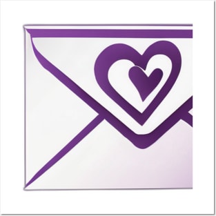 Purple Heart Envelope - Love Mail Icon No. 671 Posters and Art